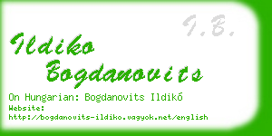 ildiko bogdanovits business card